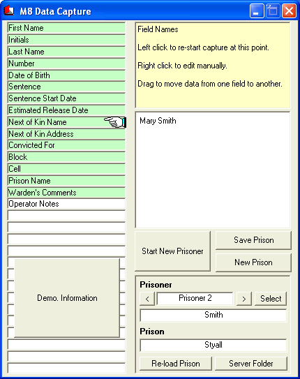 M8 Data Capture Demo Screenshot